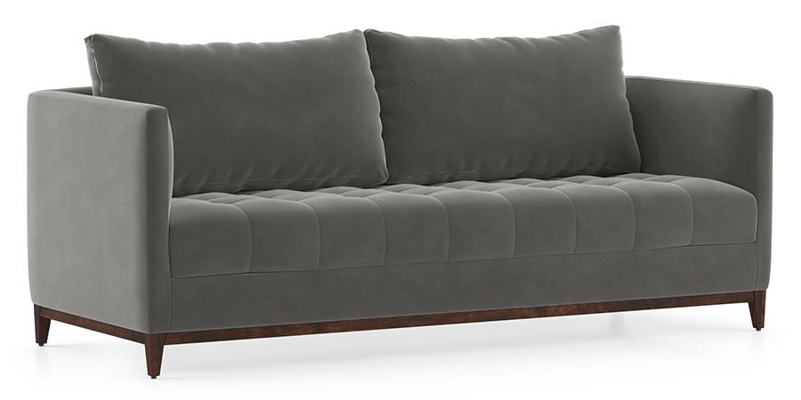 Florence Compact Sofa (Ash Grey Velvet)